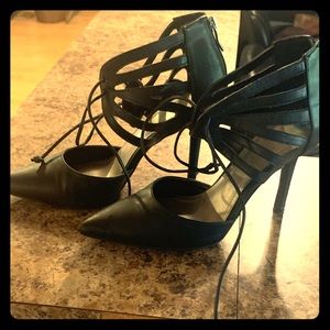Lace ankle heels